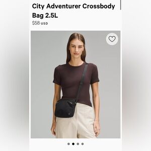 NWT lululemon City Adventurer Crossbody Bag 2.5L black